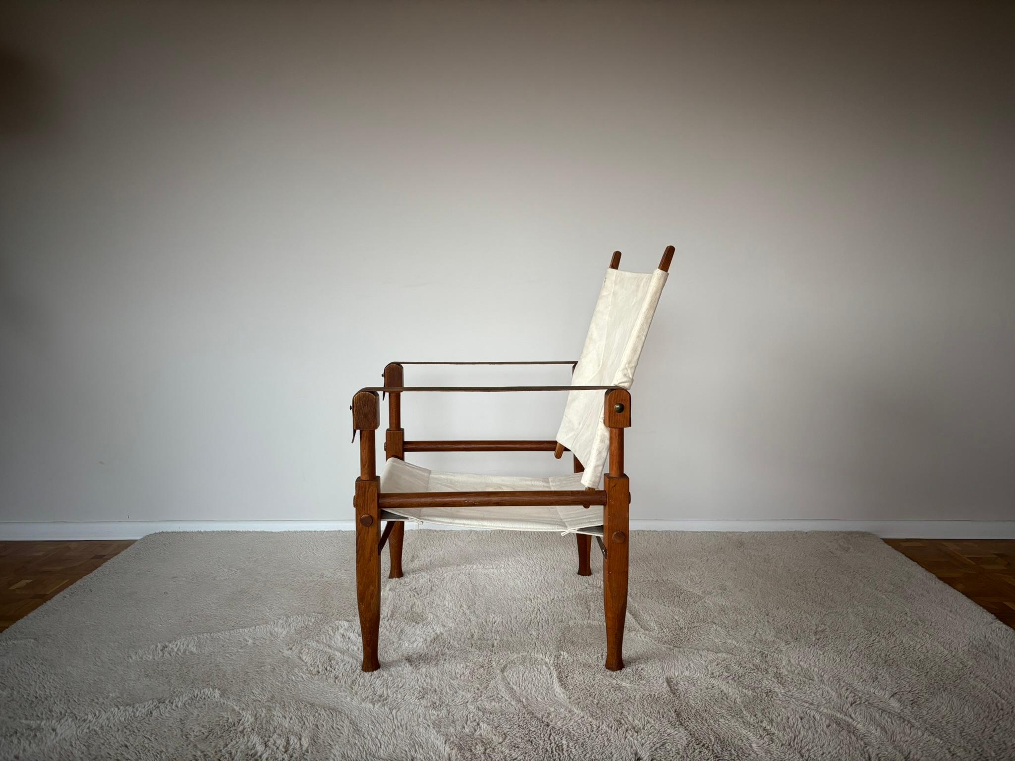 British Colonial Safari Armchair by Wilhelm Kienzle attributed to Wohnbedarf, Switzerland, 1950s For Sale