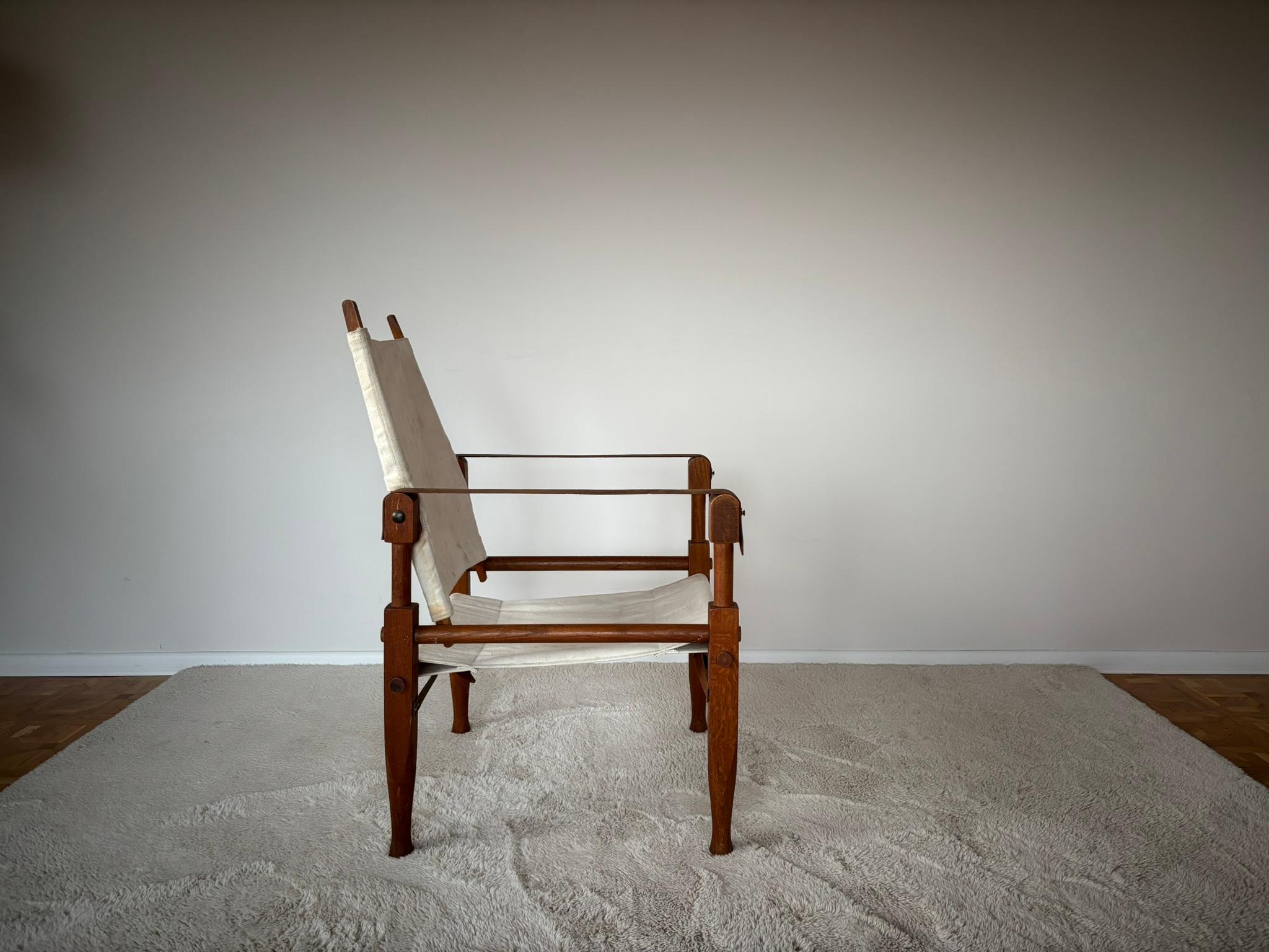 Textile Safari Armchair by Wilhelm Kienzle attributed to Wohnbedarf, Switzerland, 1950s For Sale