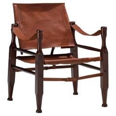 Vintage Safari Armchair in Natural Cognac Leather