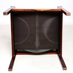 Safari Armchairs Leather and Rosewood Michel Arnoult