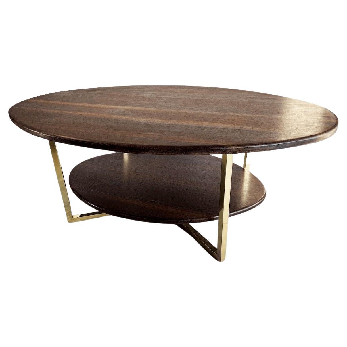 Safari by Seve Quantum Design 'France', Wenge & Brass Coffee Table For Sale