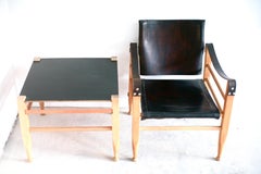 Safari Chair and Table Attributed to Børge Mogensen