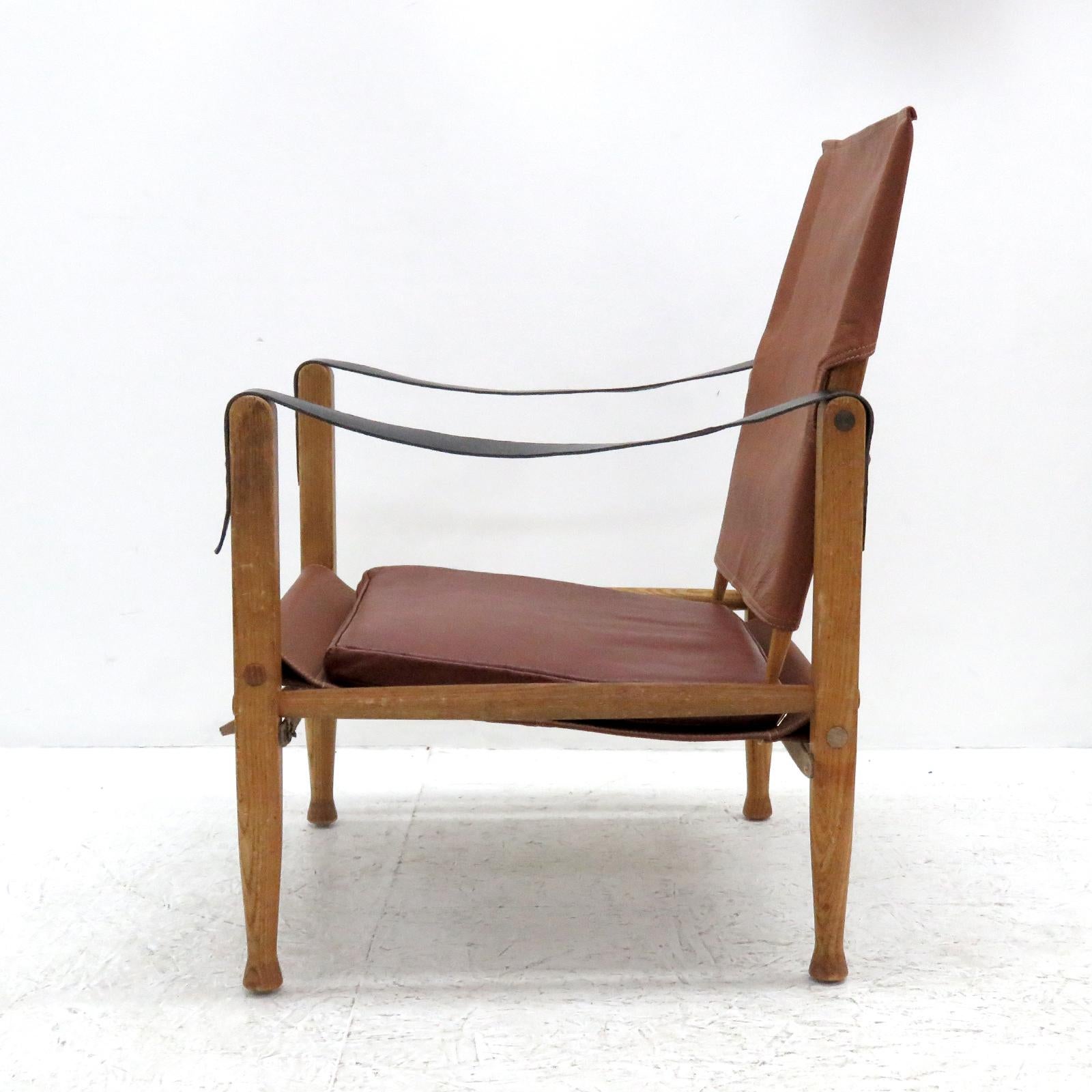 Pelle Sedia Safari di Kaare Klint, 1969 in vendita