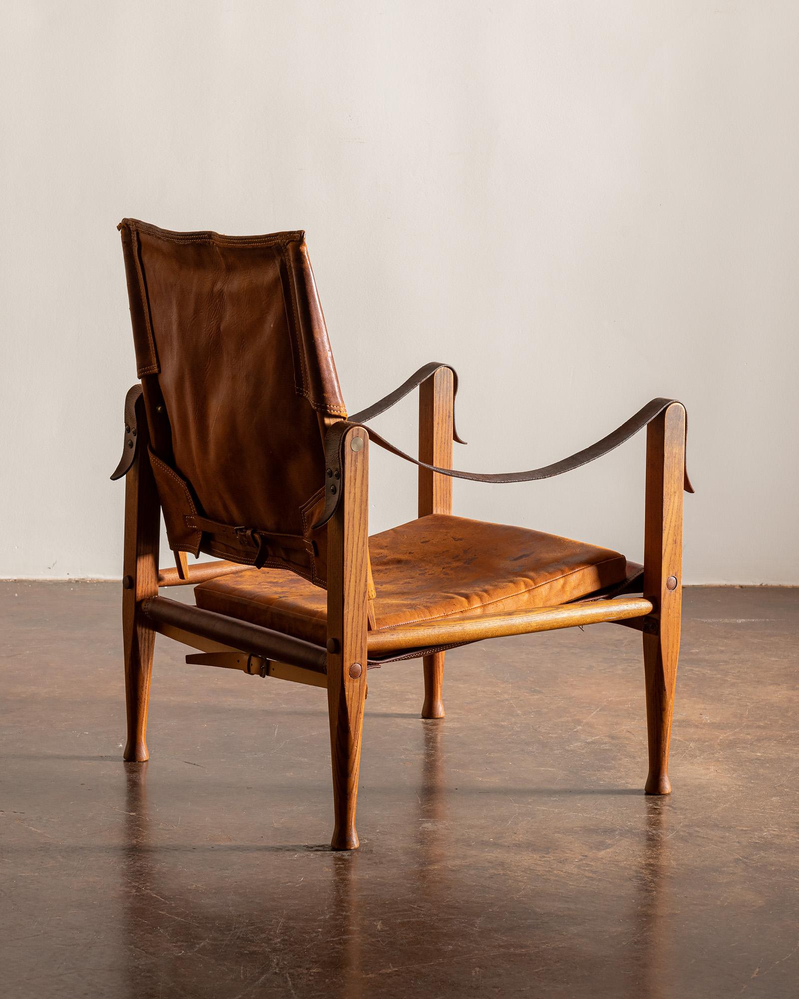 vintage leather safari chair