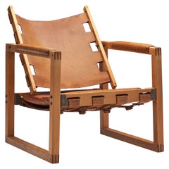 Safari Chair by Peder Hansen in Eucalyptus Wood and Cognac Leather, New Zealand