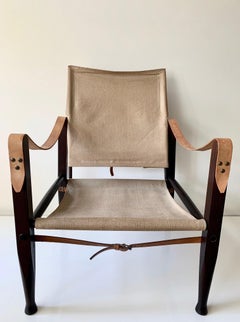 Safari chair in canvas by Kaare Klint for Rud Rasmussen, Denmark, model KK47000