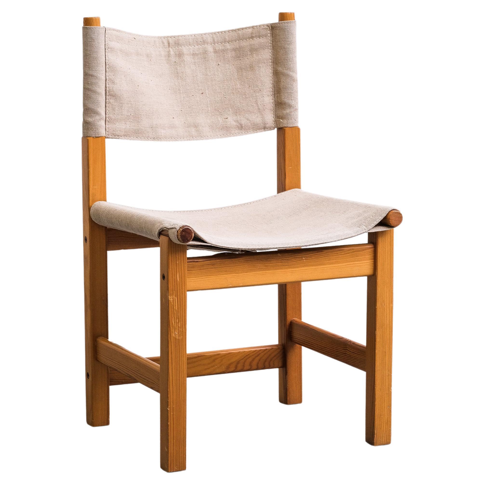 Safari Chair in Linen and Solid Pinewood by Tomas Jelinek for Ikea, 1970s