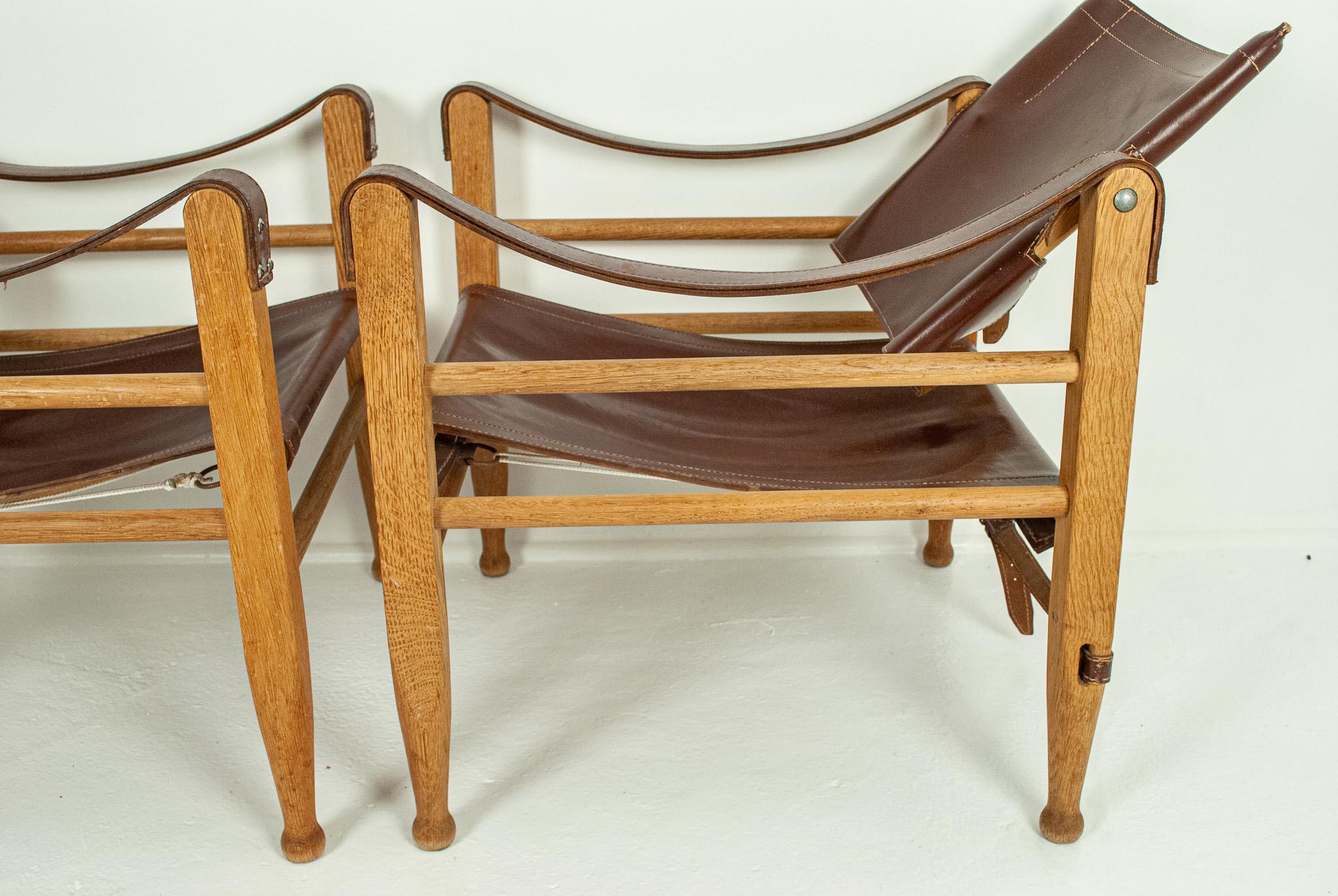 Swedish Safari Chairs by Aage Bruun & Son, Denmark, 1960s For Sale