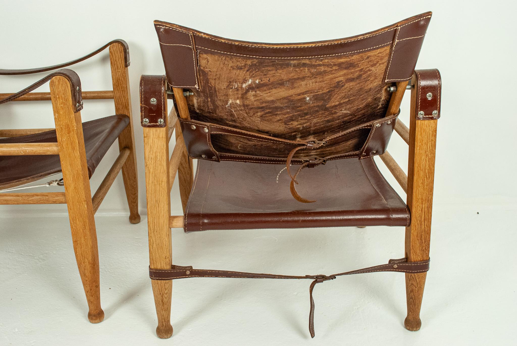 Safari Chairs by Aage Bruun & Son, Denmark, 1960s In Fair Condition For Sale In Hammarö, SE