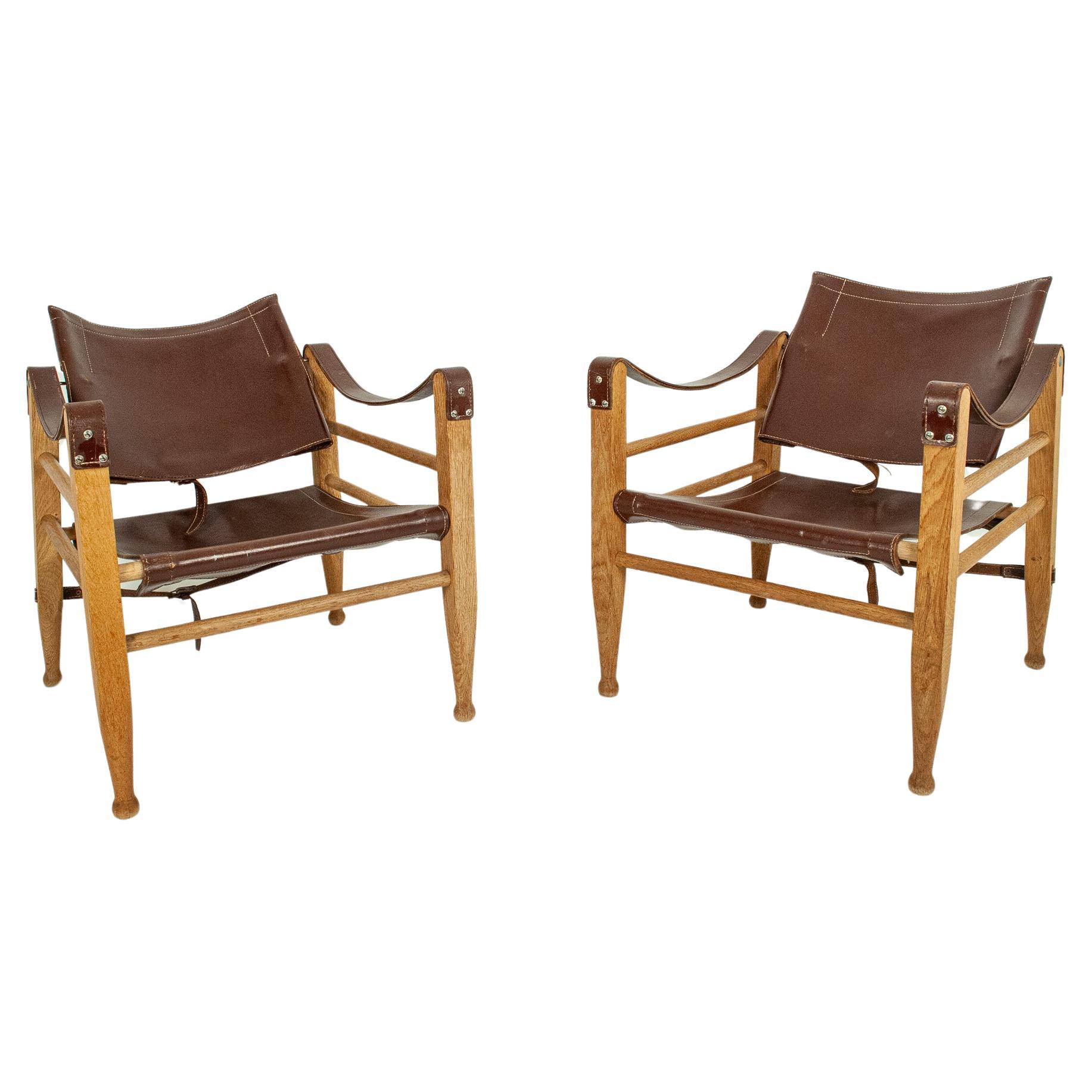 Safari Chairs by Aage Bruun & Son, Denmark, 1960s For Sale