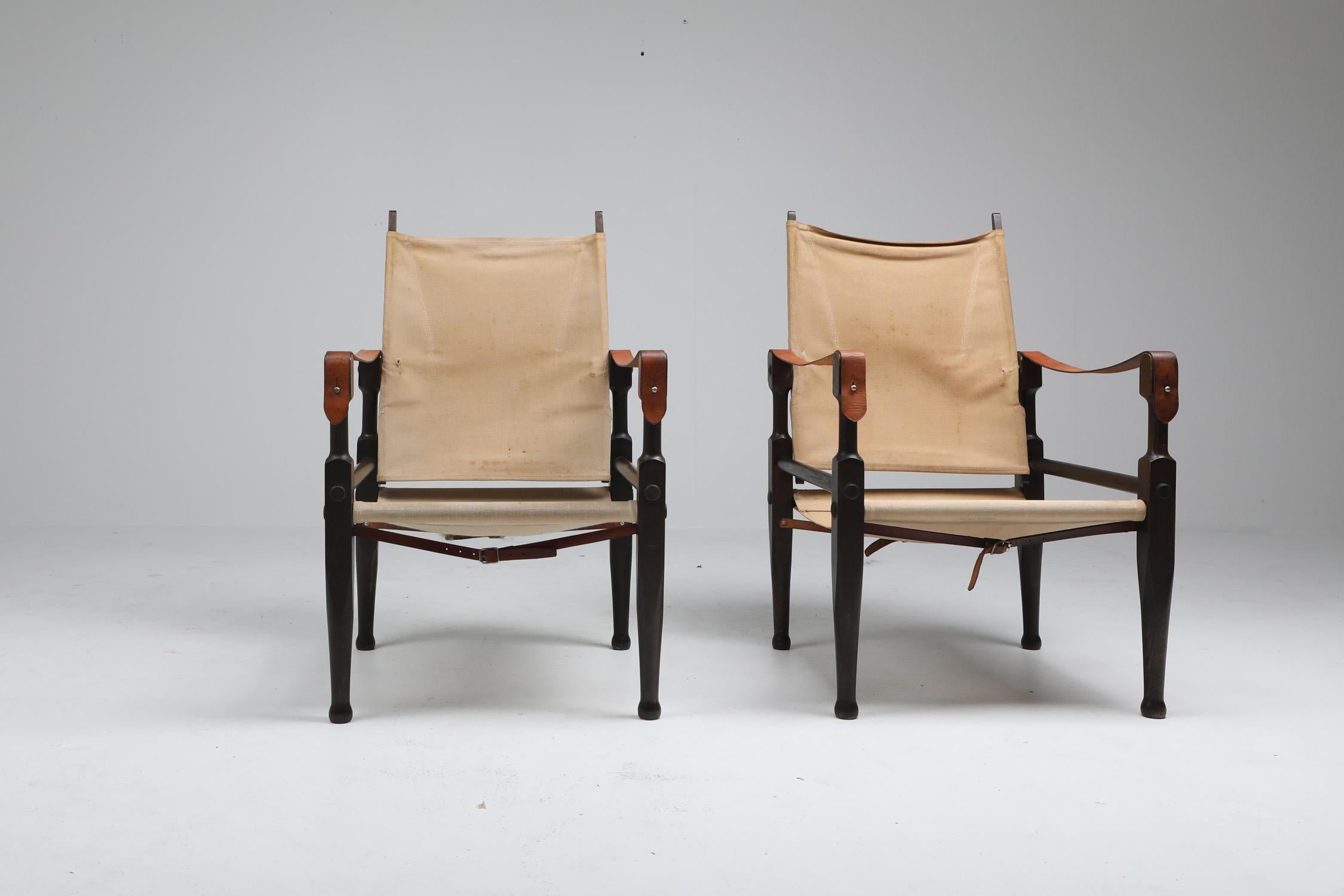 Safari Chairs Designed by Kaare Klint for Rud Rasmussen, Denmark, 1960s im Zustand „Gut“ in Antwerp, BE