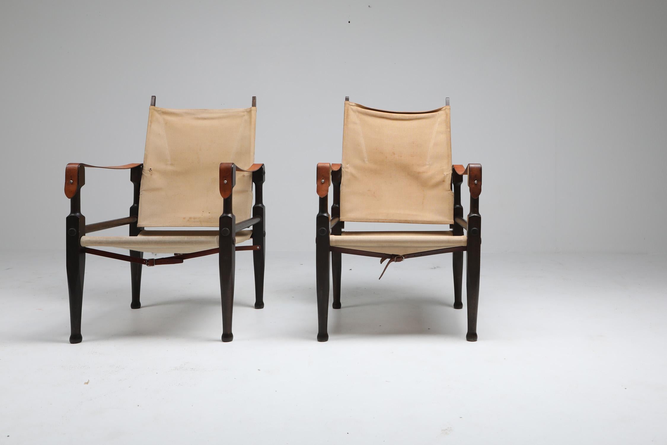 Safari Chairs Designed by Kaare Klint for Rud Rasmussen, Denmark, 1960s (20. Jahrhundert)