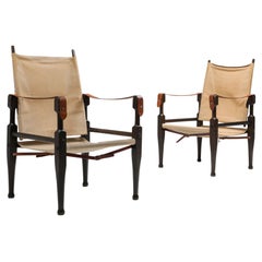 Retro Safari Chairs Designed by Kaare Klint for Rud Rasmussen, Denmark, 1960s