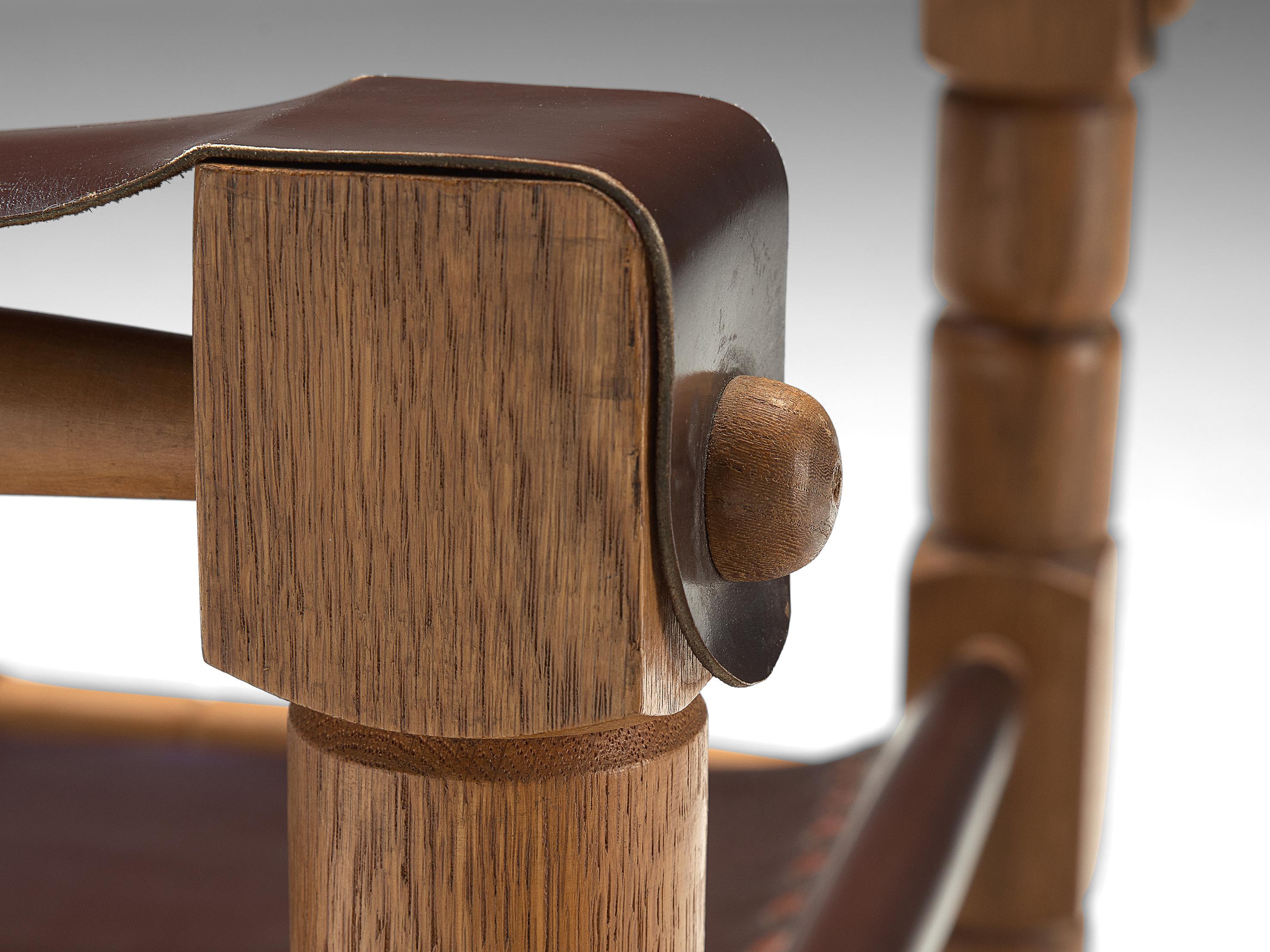 Mid-Century Modern Safari Chairs with Sculptural Wooden Frames