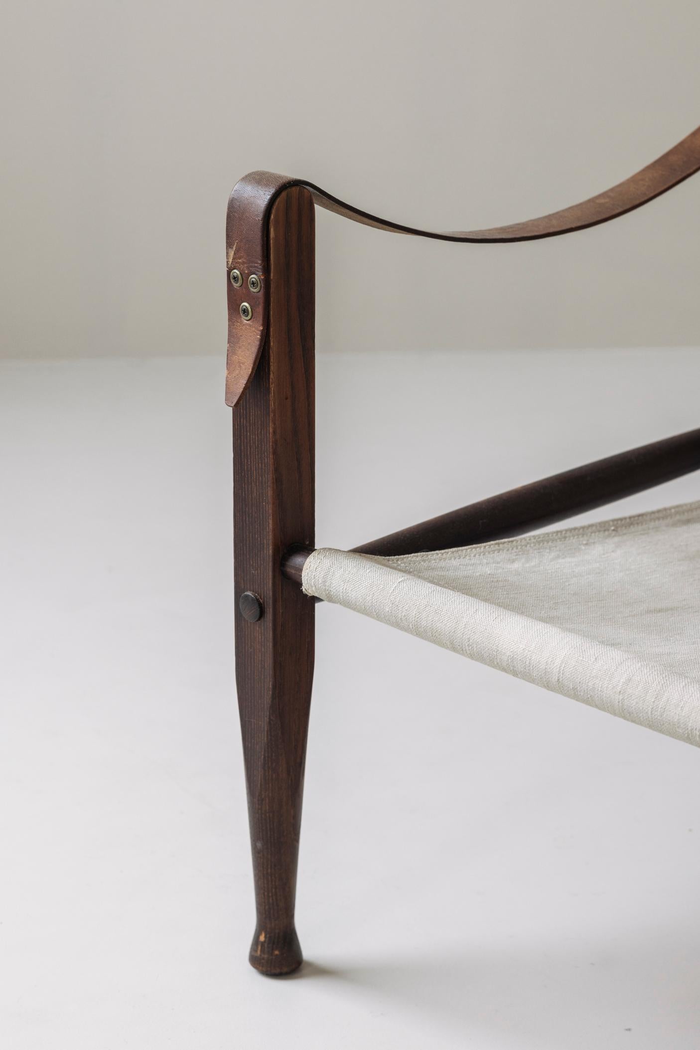 Scandinave moderne Fauteuil 'Safari' par Kaare Klint pour Rud Rasmussen, Danemark années 1950