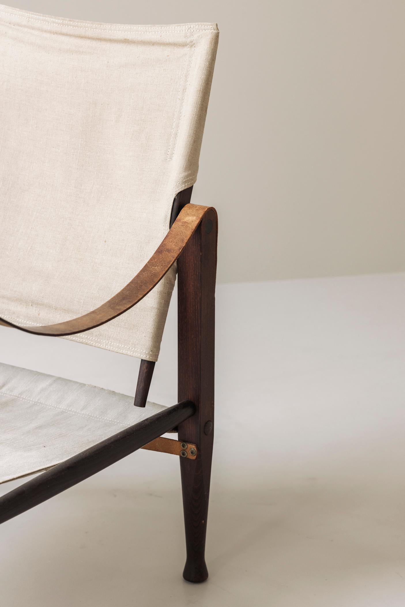 Danois Fauteuil 'Safari' par Kaare Klint pour Rud Rasmussen, Danemark années 1950
