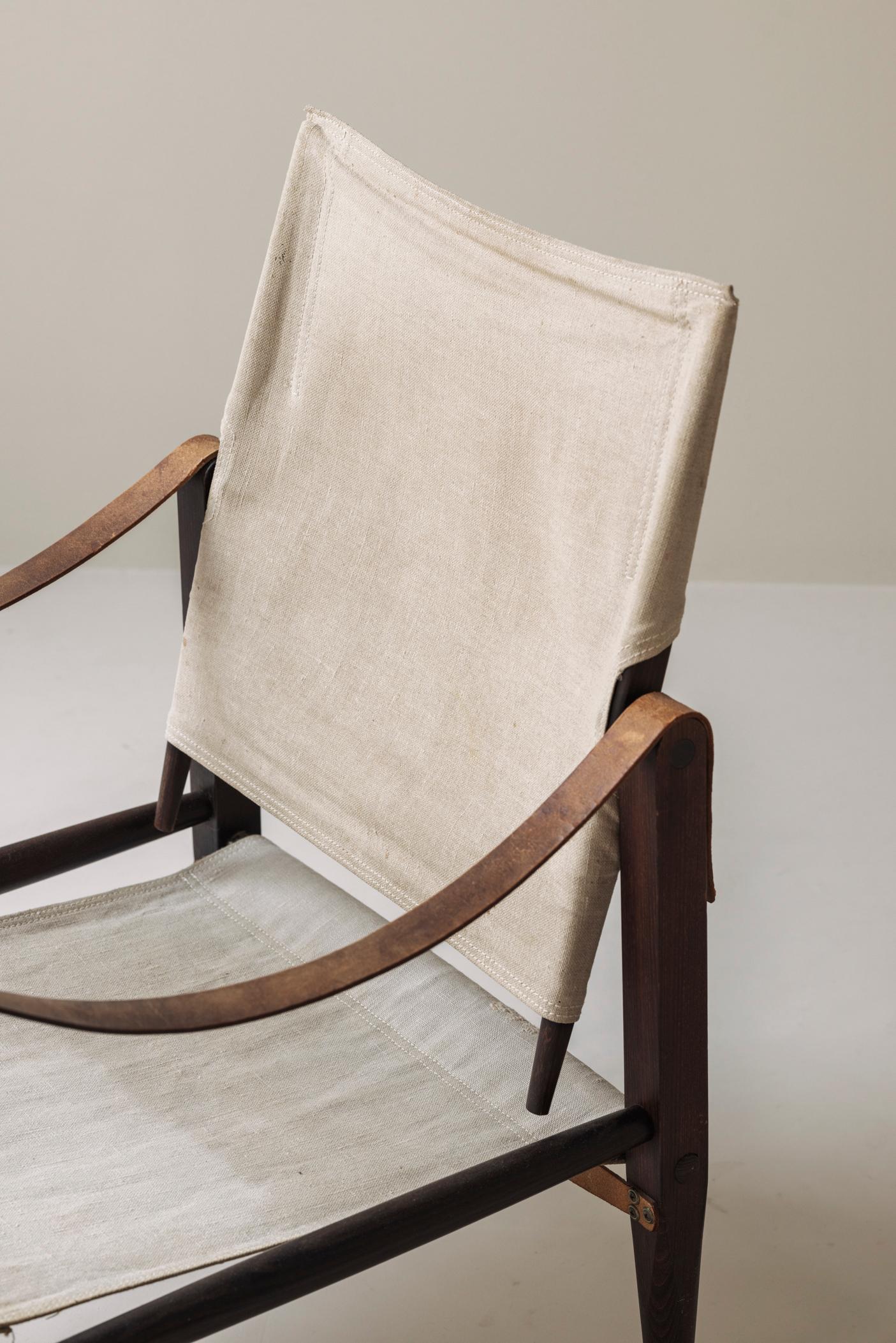 Milieu du XXe siècle Fauteuil 'Safari' par Kaare Klint pour Rud Rasmussen, Danemark années 1950