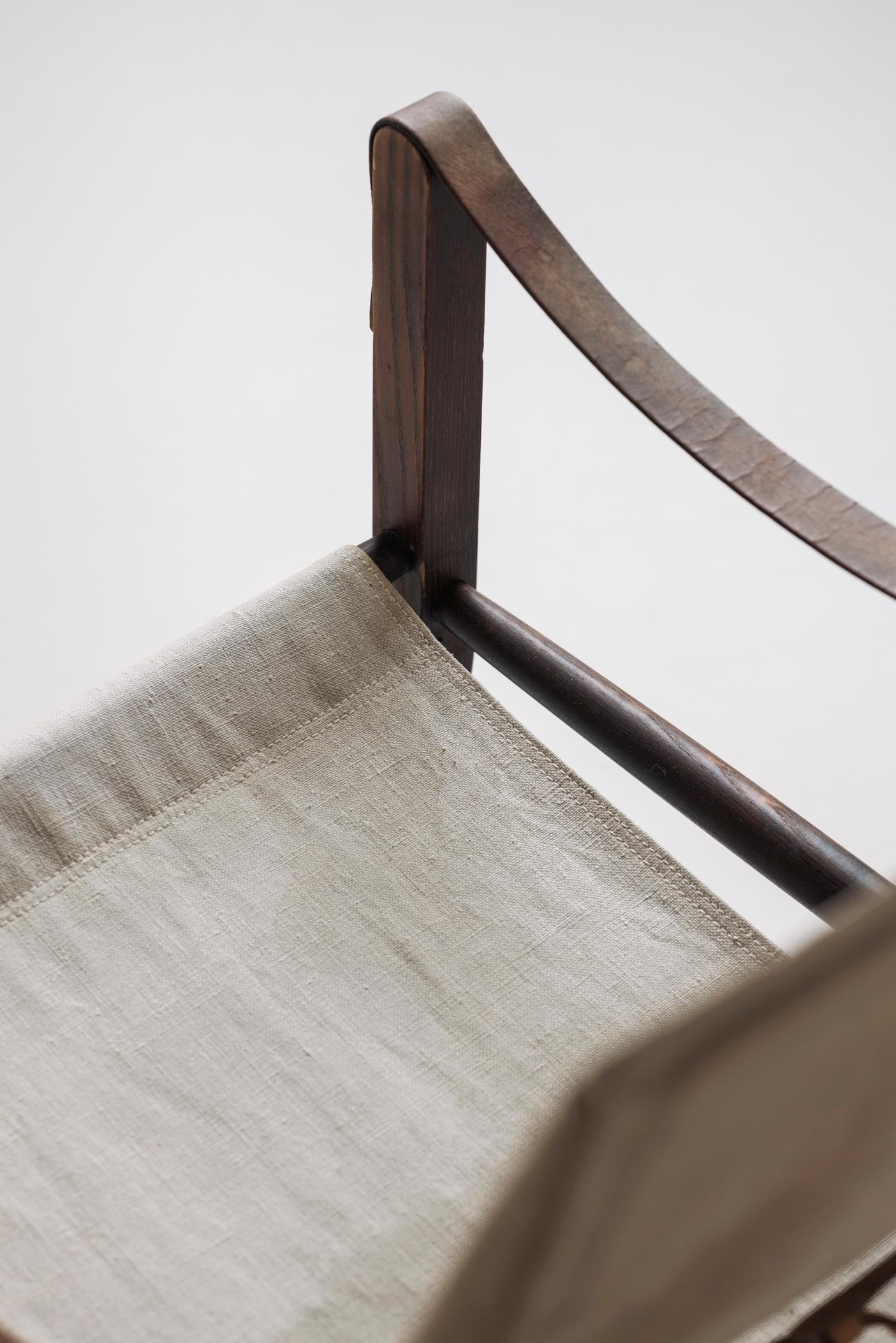 Toile Fauteuil 'Safari' par Kaare Klint pour Rud Rasmussen, Danemark années 1950