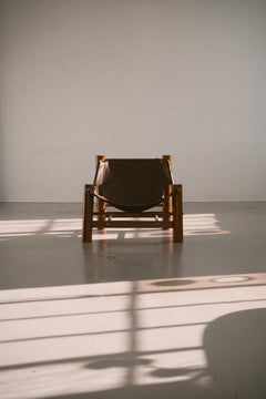 Safari Easy Chair in Leather, Narra and Brass by Ched Berenguer Topacio
