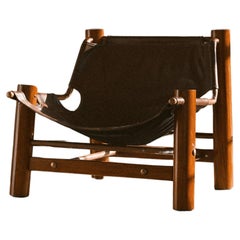 Safari Easy Chair in Leather, Narra and Brass by Ched Berenguer Topacio