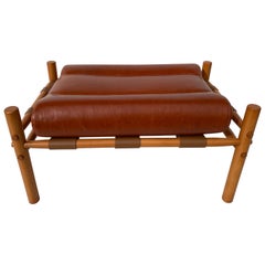 Safari Footstool in Cognac Leather