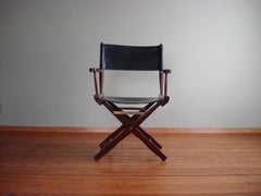 Chaise pliante Safari en cuir de M. Hayat & Bros