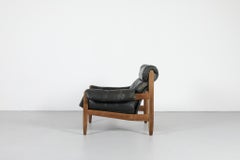 Safari Lounge Chair in Oak and Leather by Carl Straub, Sergio Rodrigues Style