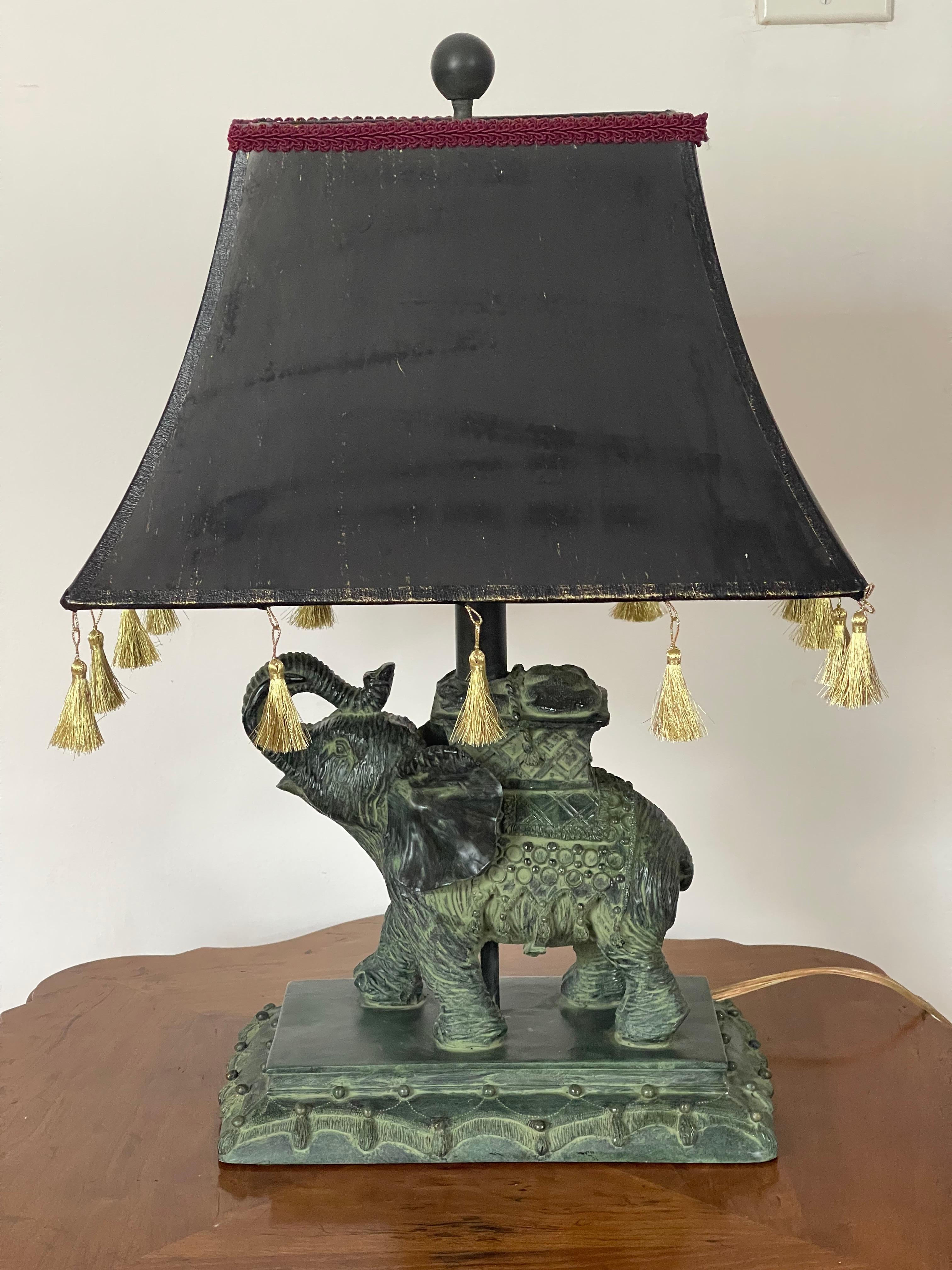 Mid-20th Century Safari Style British Colonial Elephant Lamp For Sale