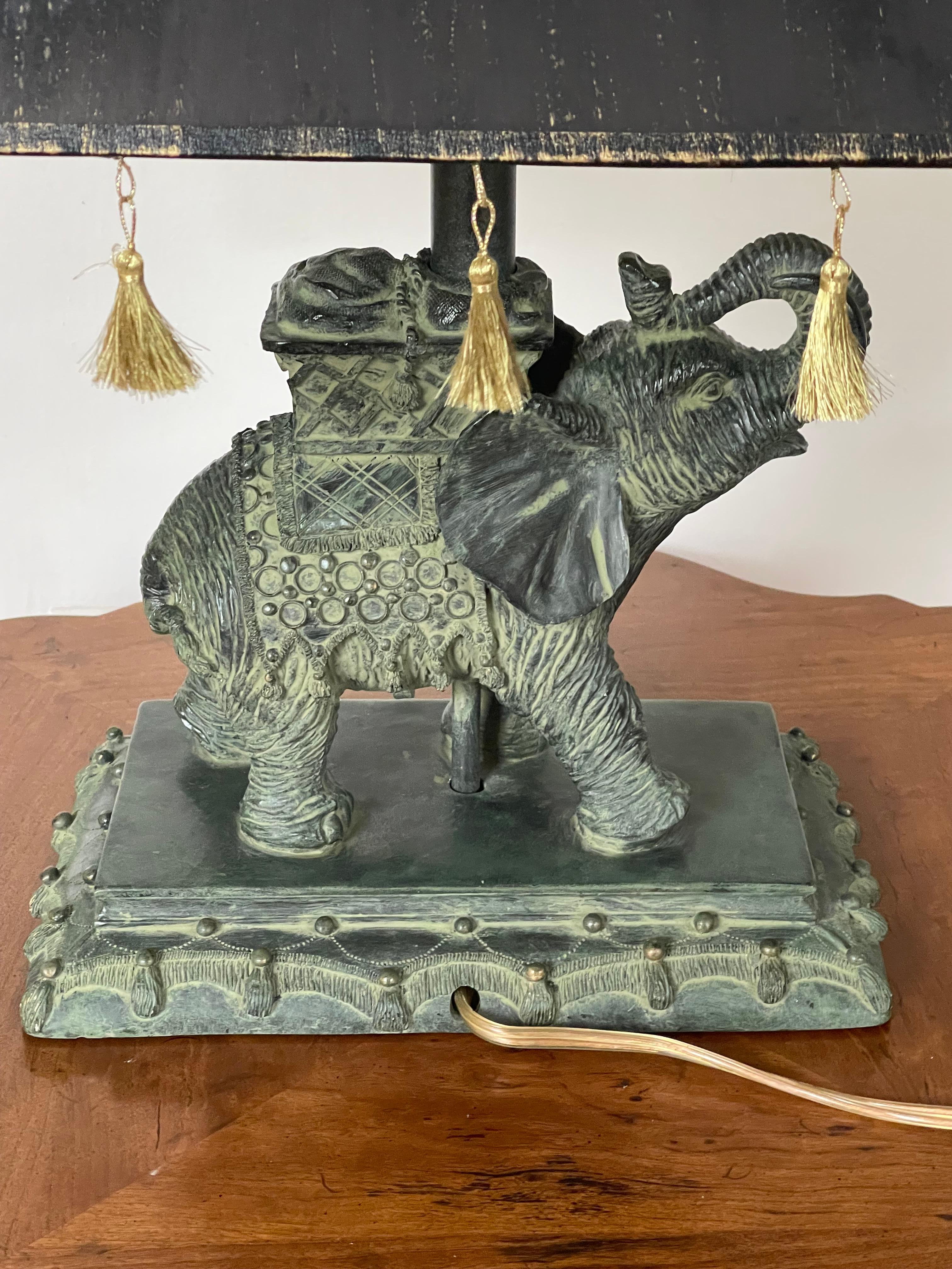 Safari Style British Colonial Elephant Lamp For Sale 2