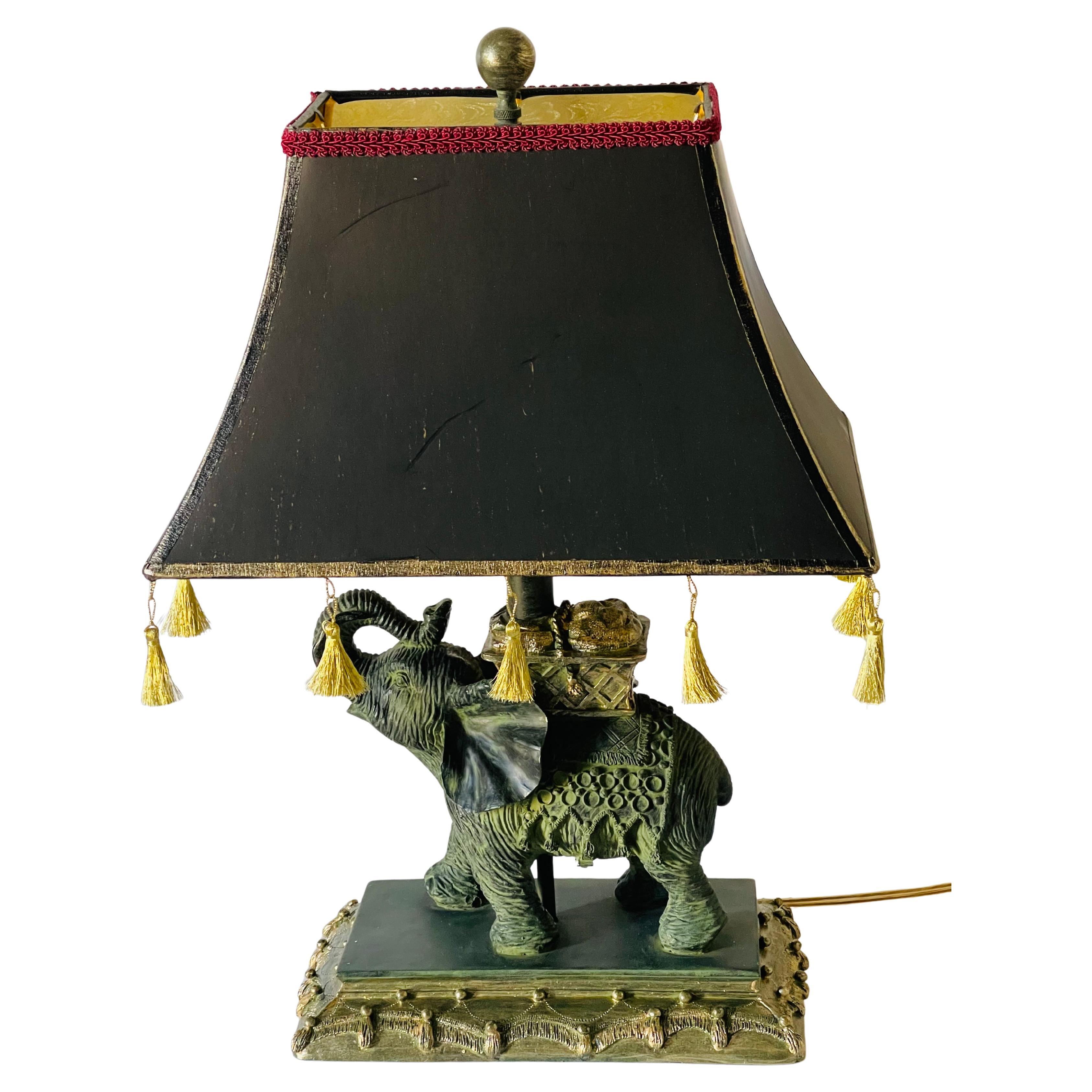 Safari Style Elephant Lamp with Gold Eash
