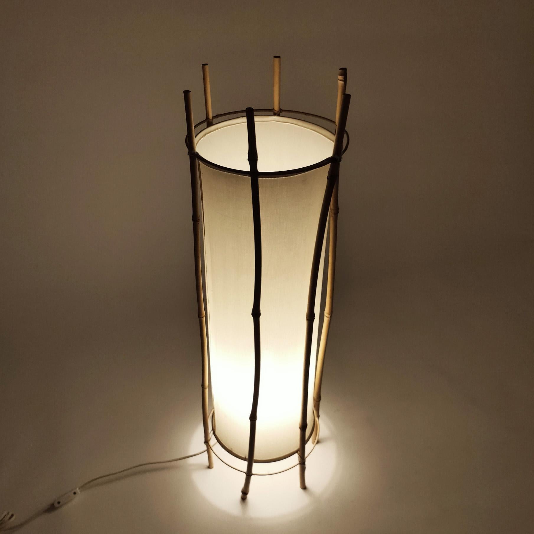 Hand-Crafted Safari style floor or table lamp designed by Louis Sognot, Italy, 1960s For Sale