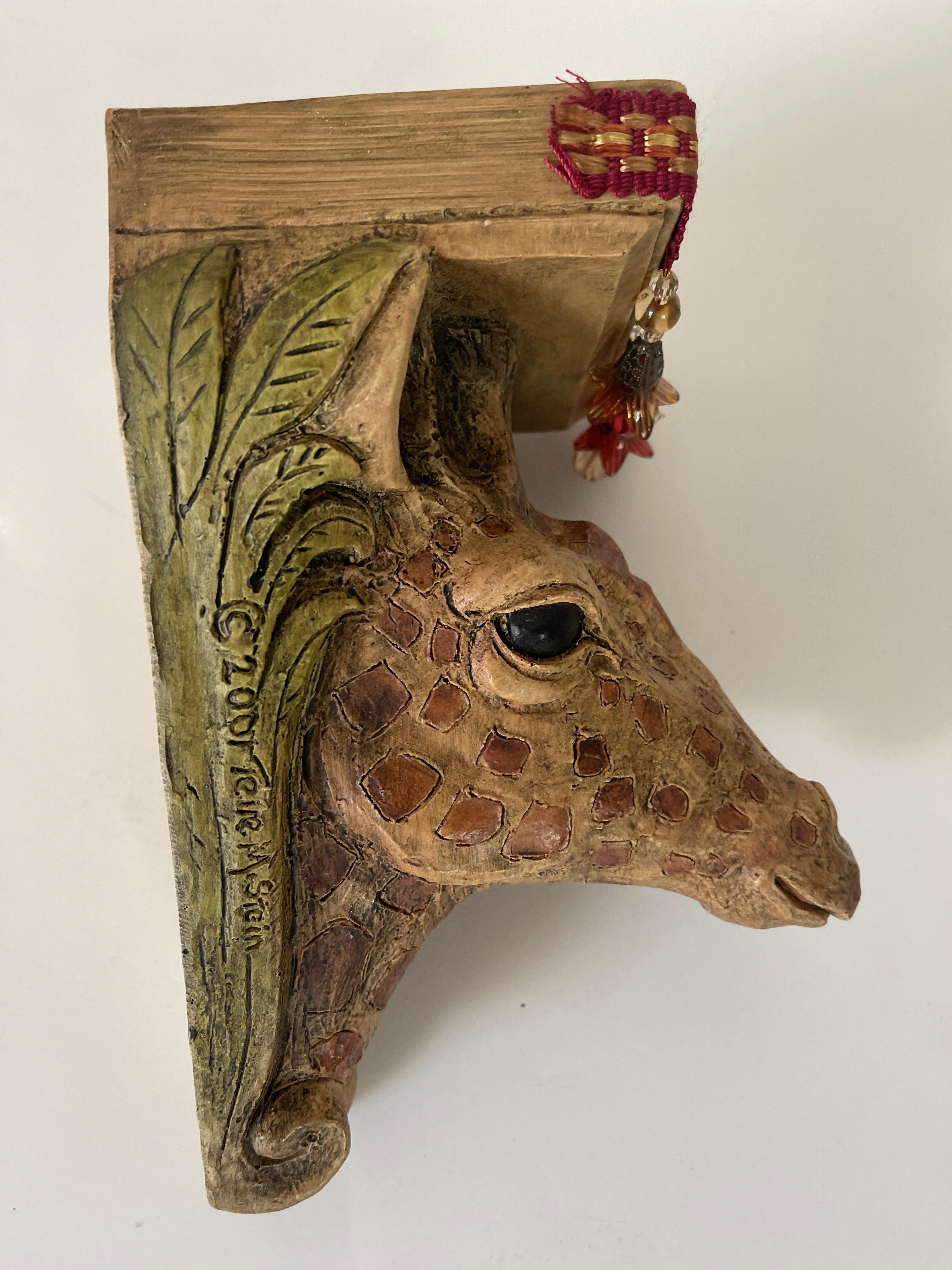 Safari style Giraffe Wall Bracket In Good Condition For Sale In Boca Raton, FL