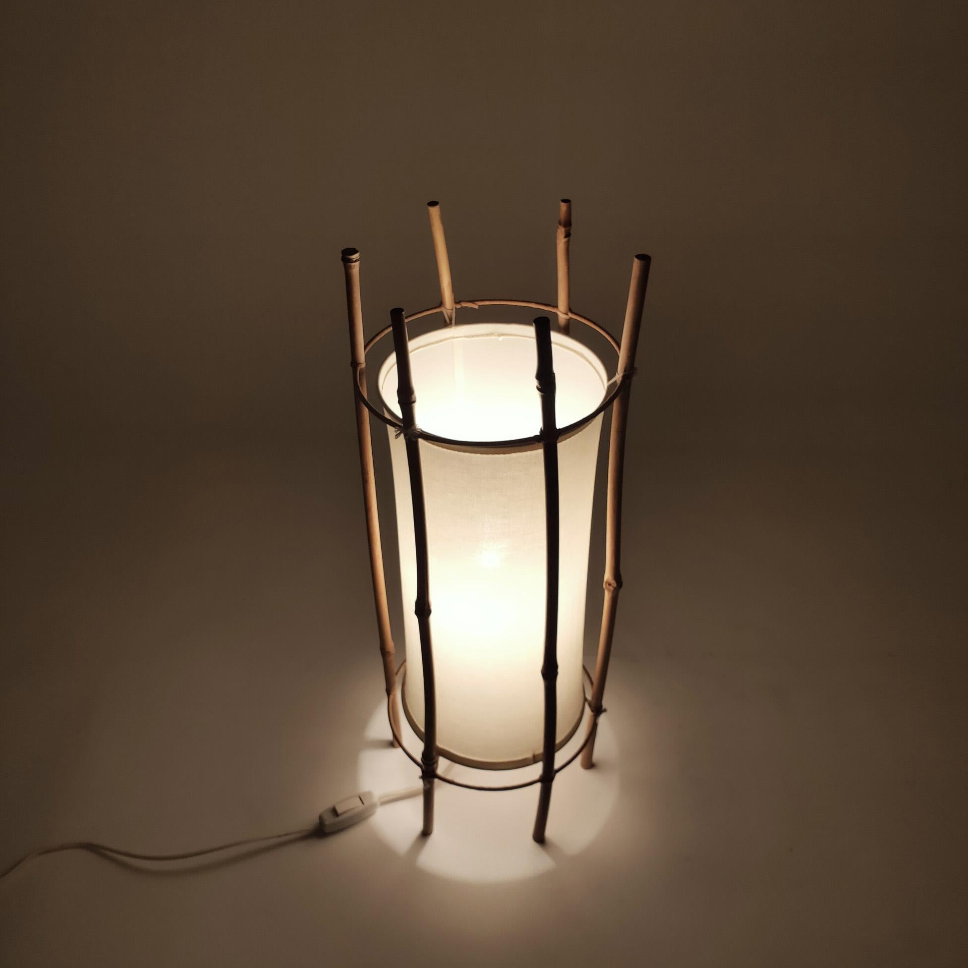 Hand-Crafted Safari style table lamp designed by Louis Sognot, Italy, 1960s For Sale