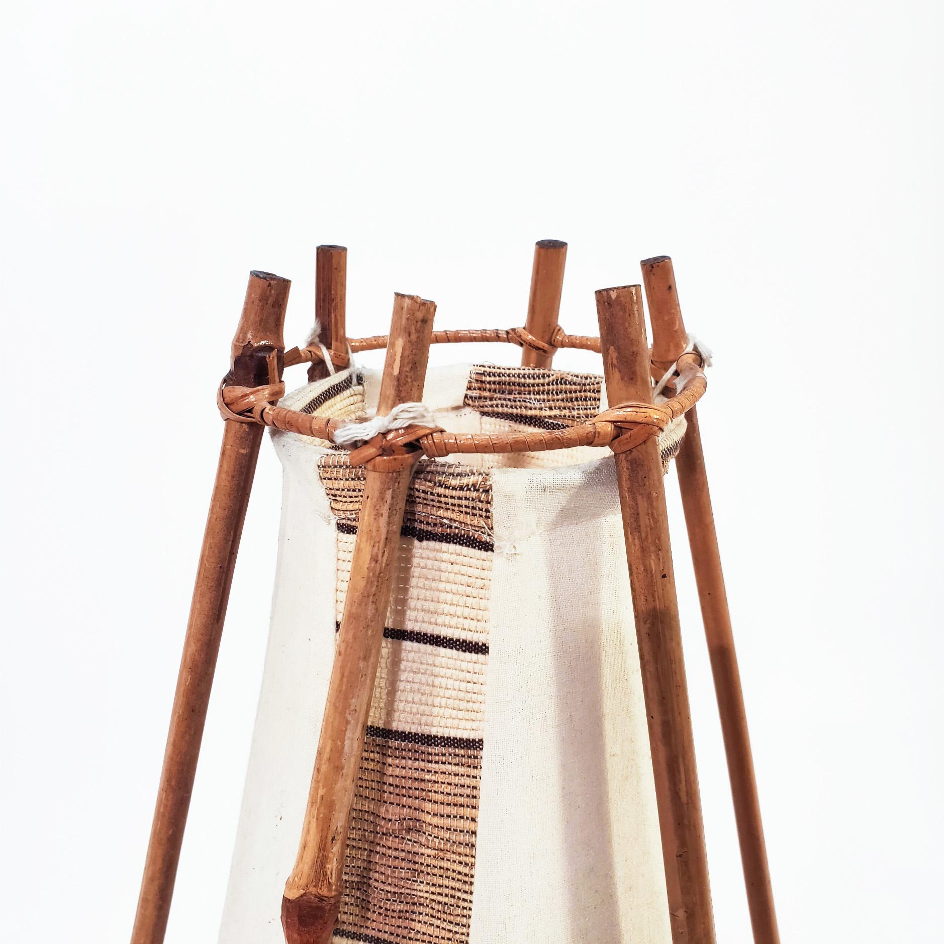 Italian Safari style table or floor lamp designed by Louis Sognot, Italy, 1960s For Sale