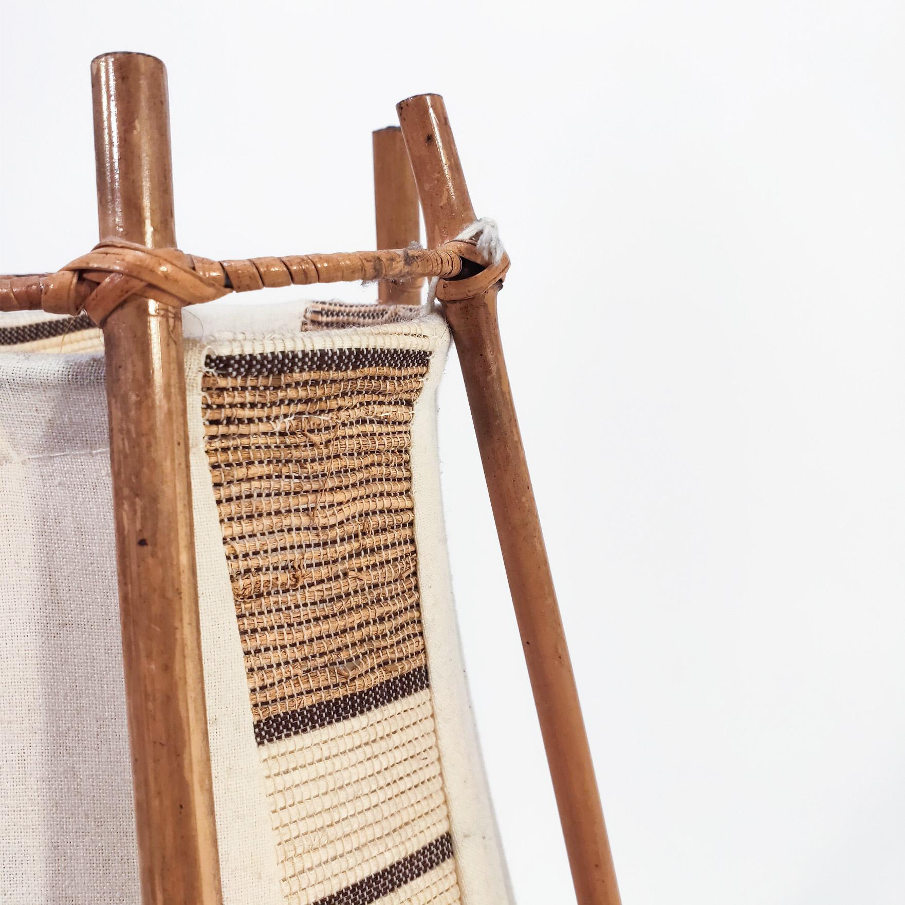 Hand-Crafted Safari style table or floor lamp designed by Louis Sognot, Italy, 1960s For Sale