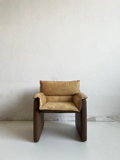 Safari Suede and Leather Dinner Chair, Carlo Bartoli for Rossi di Albizzate, #5