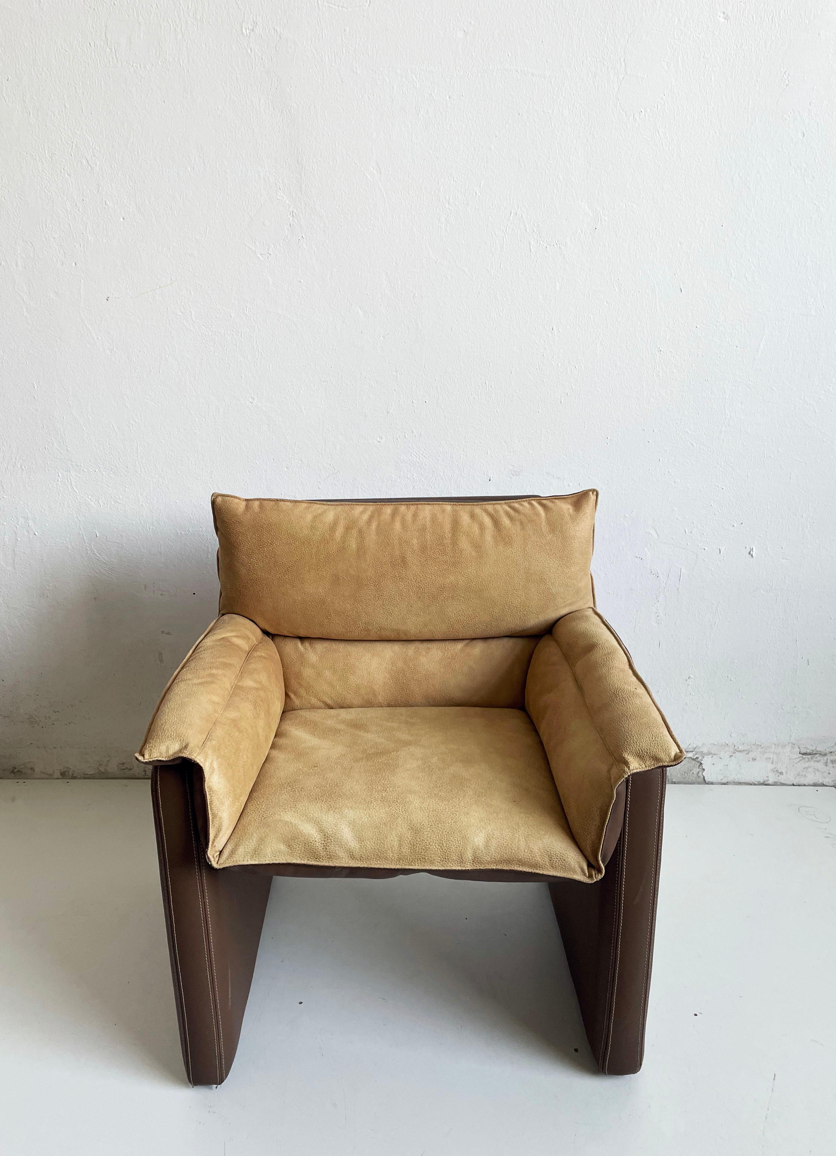 Mid-Century Modern Safari Suede and Leather Dinner Chair, Carlo Bartoli for Rossi di Albizzate, #5