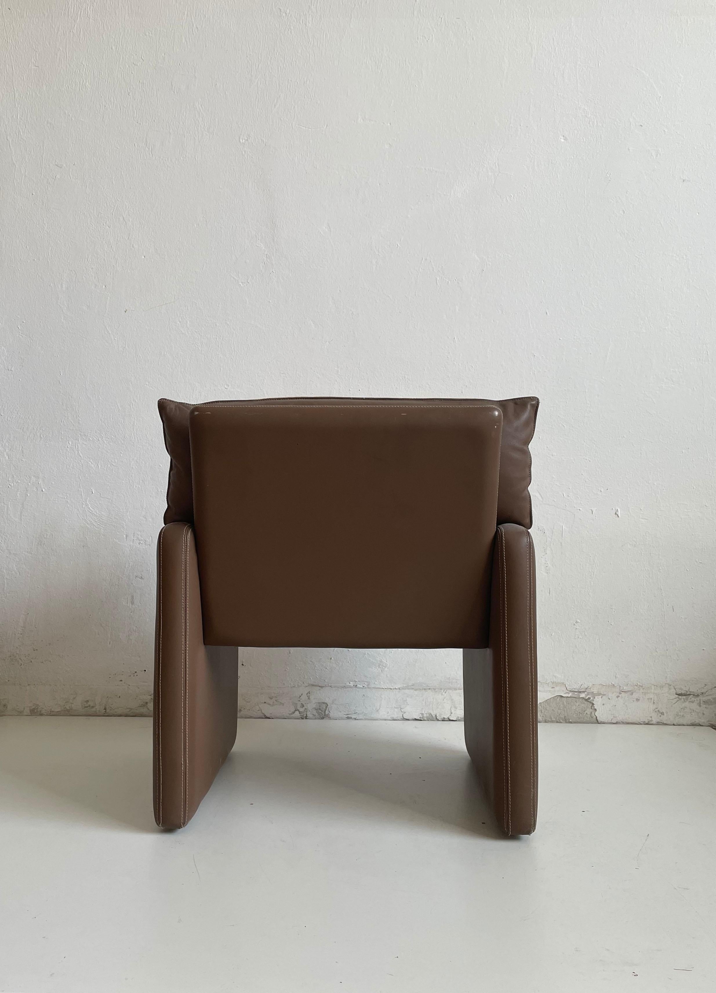 Safari Suede and Leather Dinner Chair, Carlo Bartoli for Rossi di Albizzate, 80s For Sale 1