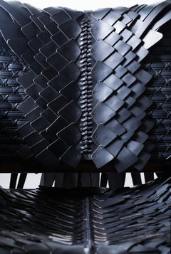 Safari wood and leather armchair by Nocod Studio