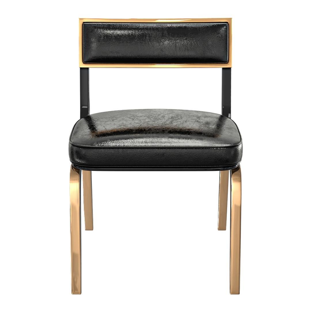 Stuhl „Safari XCIII“ mit Bronze und maßgeschneidertem Leder, Istanbul im Angebot 1