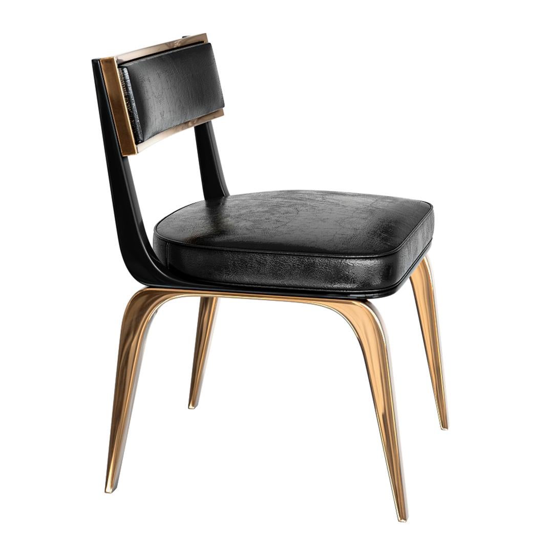 Stuhl „Safari XCIII“ mit Bronze und maßgeschneidertem Leder, Istanbul im Angebot 2