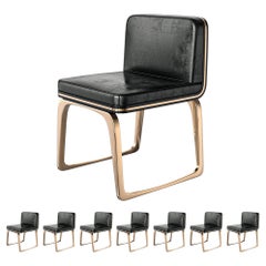 "Safari XLIX" Chair, Set of Eight, with Bronze 
Tailor Made Leather, Istanbul