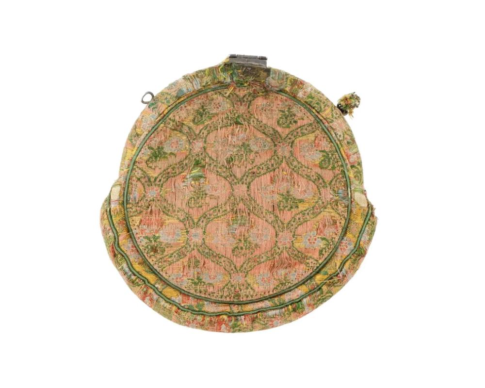Persian Safavid Hand Woven Textile Hand Bag W Silver Clasp For Sale