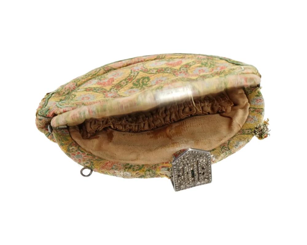 Safavid Hand Woven Textile Hand Bag W Silver Clasp In Good Condition For Sale In New York, NY