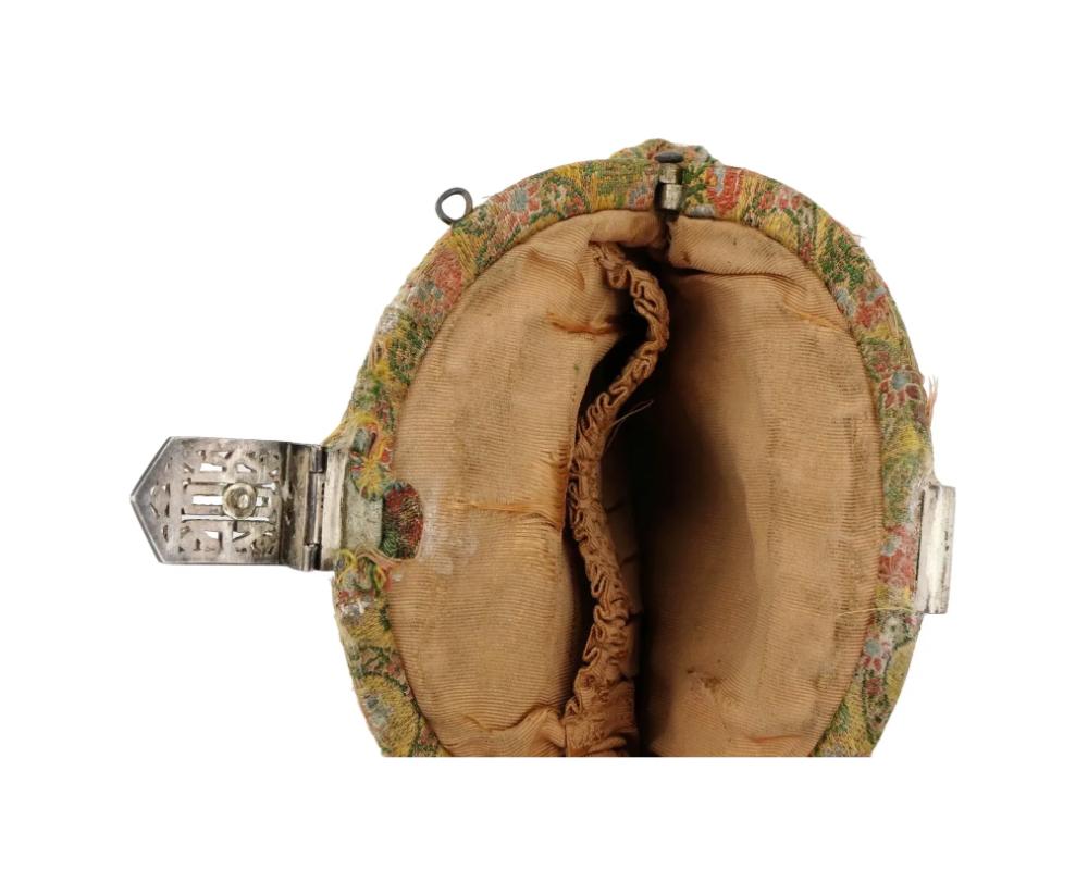 Safavid Hand Woven Textile Hand Bag W Silver Clasp For Sale 1