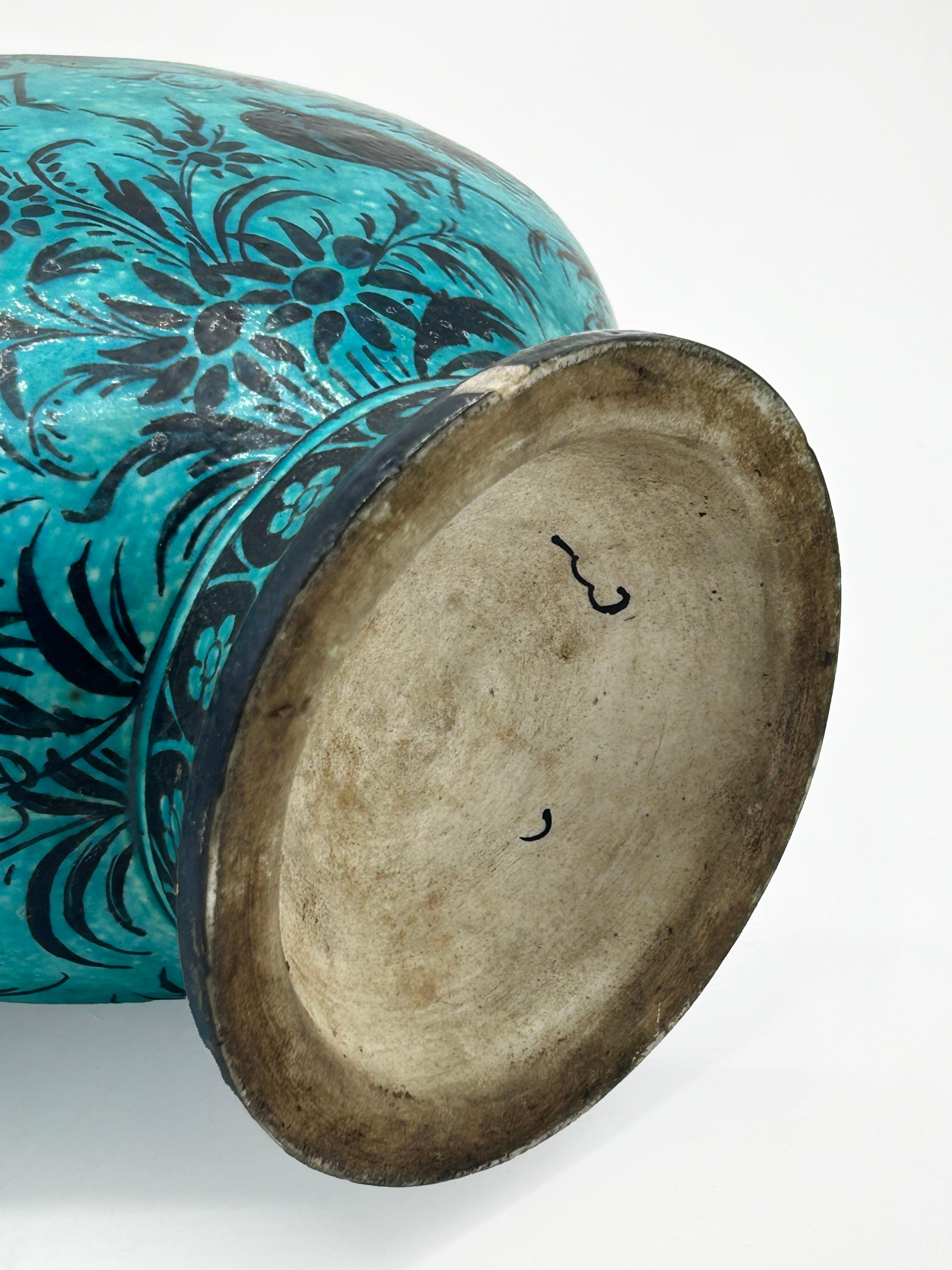 19th Century Safavid-style porcelain vase of Samson For Sale