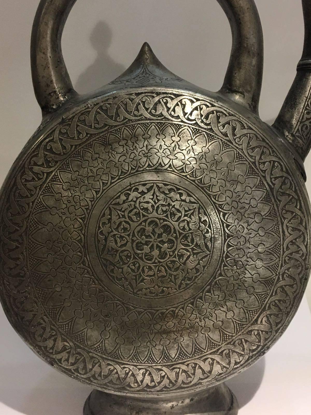Safavid Tinned Copper Ewer, 17th Century For Sale 1