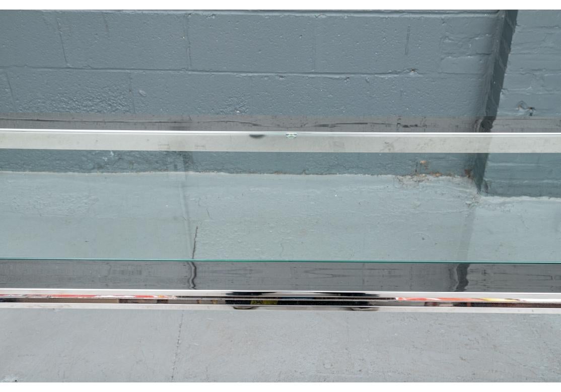 Safavieh Charleston Stainless And Glass Console Table With Acrylic Legs For Sale 3