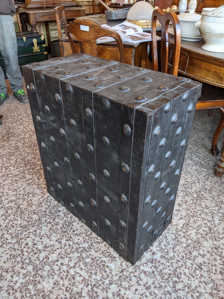 Safe in Studded Iron and Wood, France, Mid 19th Century at 1stDibs