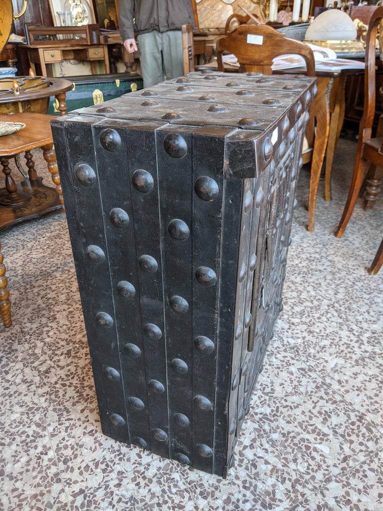 Safe in Studded Iron and Wood, France, Mid 19th Century at 1stDibs